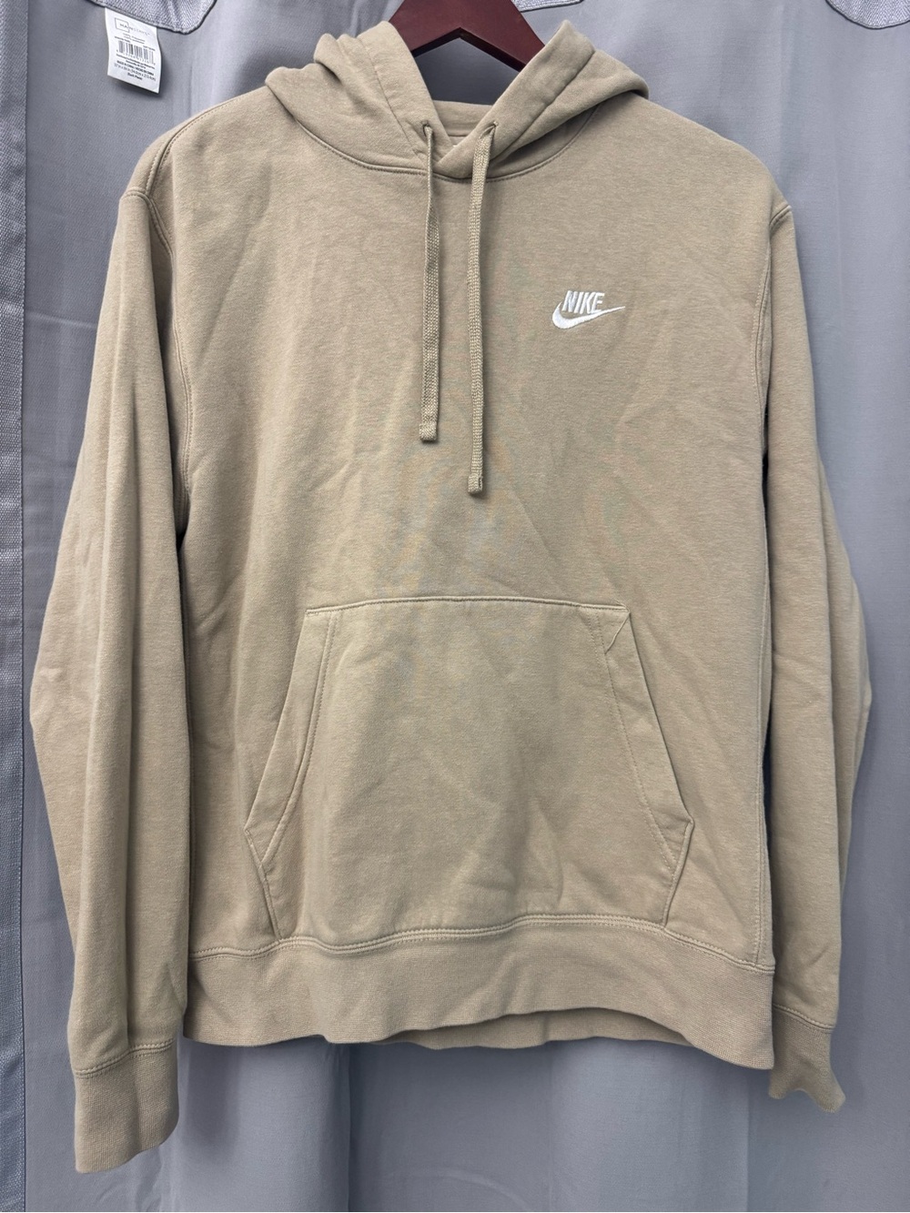 Nike Men’s Hooded Pullover Sweatshirt in Beige Small